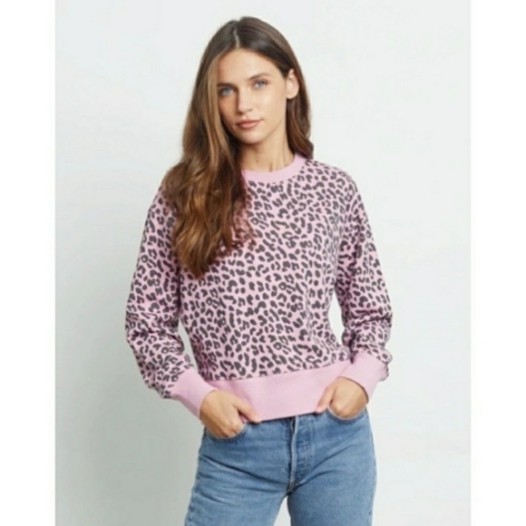Evereve Rails Ramona Pink Jaguar Pullover Sweatshirt Size S NWT - Picture 2 of 5
